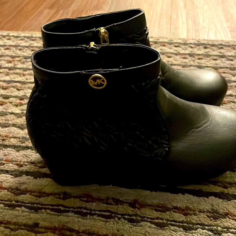 Michael Kors black logo booties